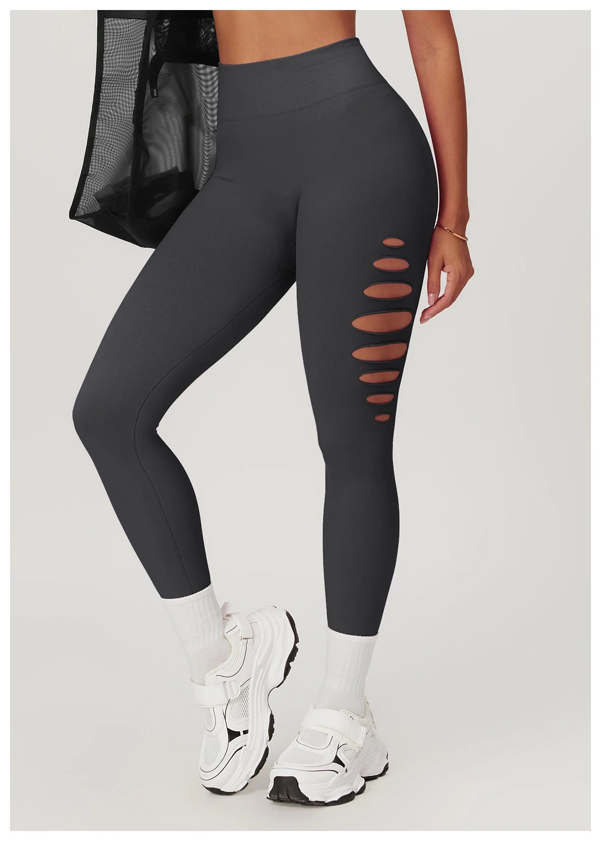 Seamless High-Waist Yoga Leggings – Hollow-Out Push-Up Workout Tights for Women - The Clothing Company Sydney