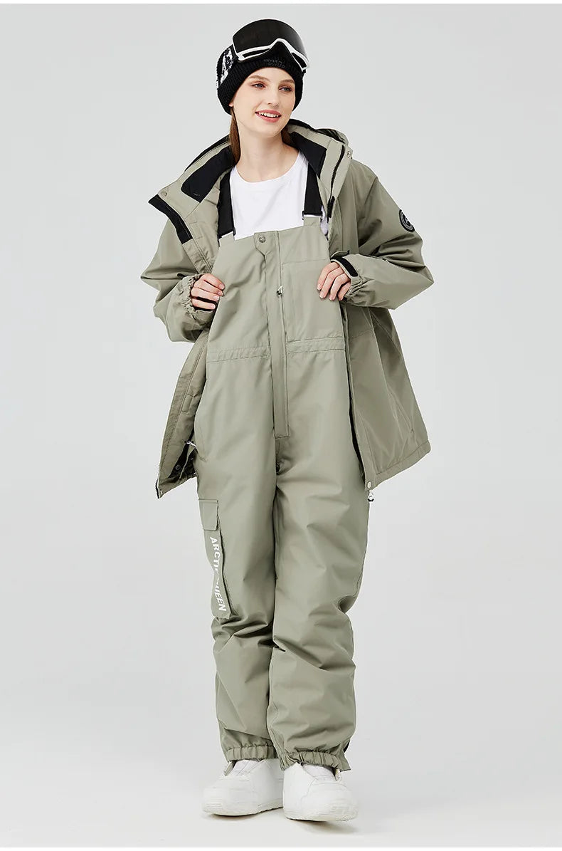 2 Piece Ski Sets for Women Ski Jackets and Pants Men Snowsuit Snowboard Coat Outfits Warm Hooded Waterproof Windproof Matching Set - The Clothing Company Sydney