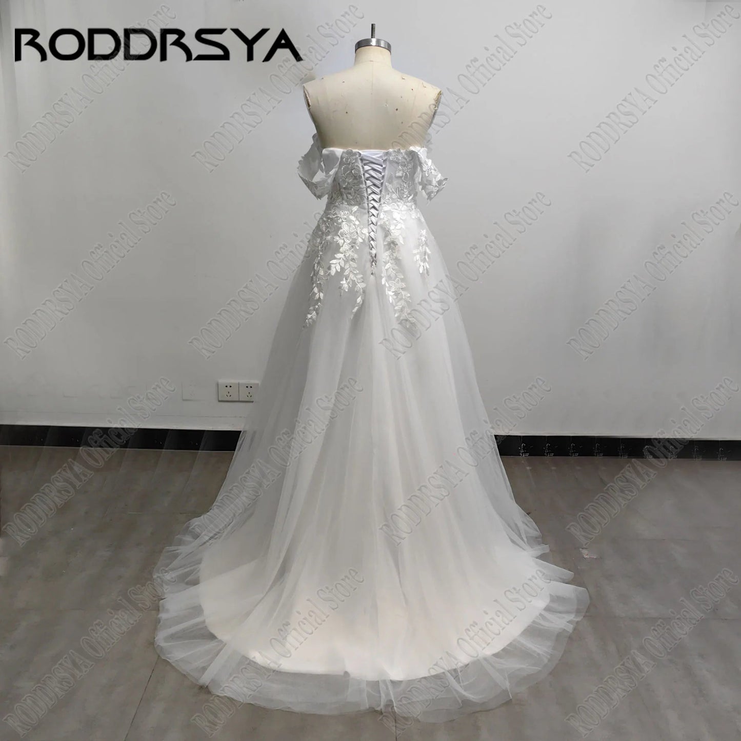 Off Shoulder Sweetheart Bridal Gown Side Split A-Line Corset Customized Wedding Dress The Clothing Company Sydney