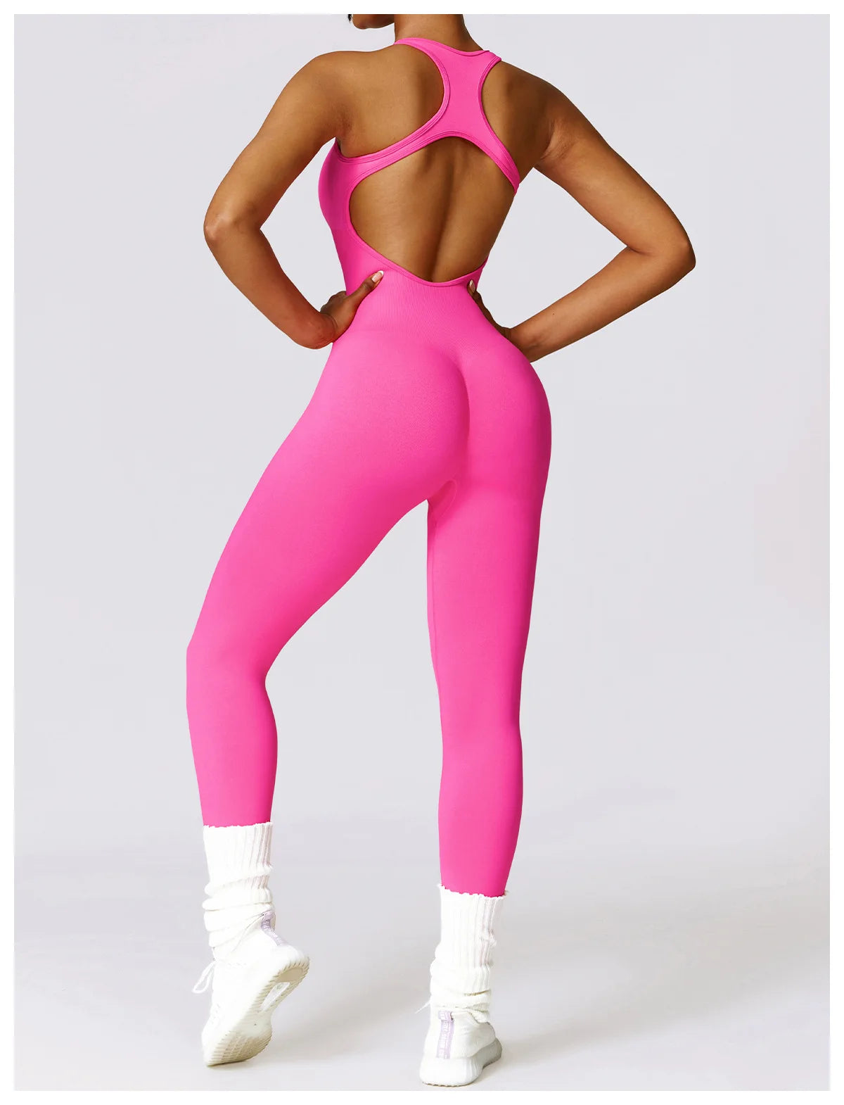 Seamless Gym Sport Jumpsuit Women Sportswear Hollow Backless Scrunch Fitness Overalls Push Up One Pieces Outfit Yoga Wear The Clothing Company Sydney