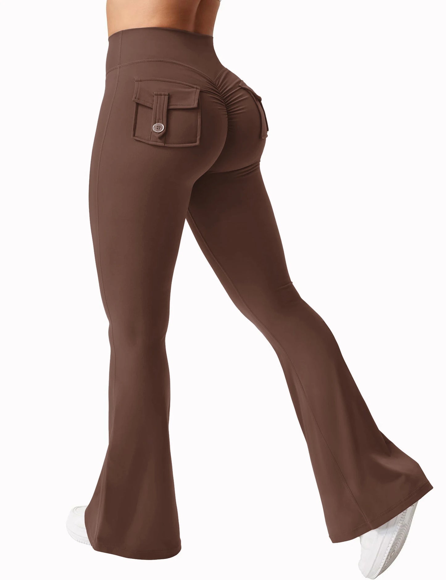 Womens Wide Leg High Stretch Yoga Leggings Compression Fitness Workwear with pockets Yoga Pant The Clothing Company Sydney