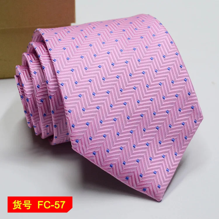 Men's Jacquard Ties – 7-8cm Floral & Solid Neckties The Clothing Company Sydney
