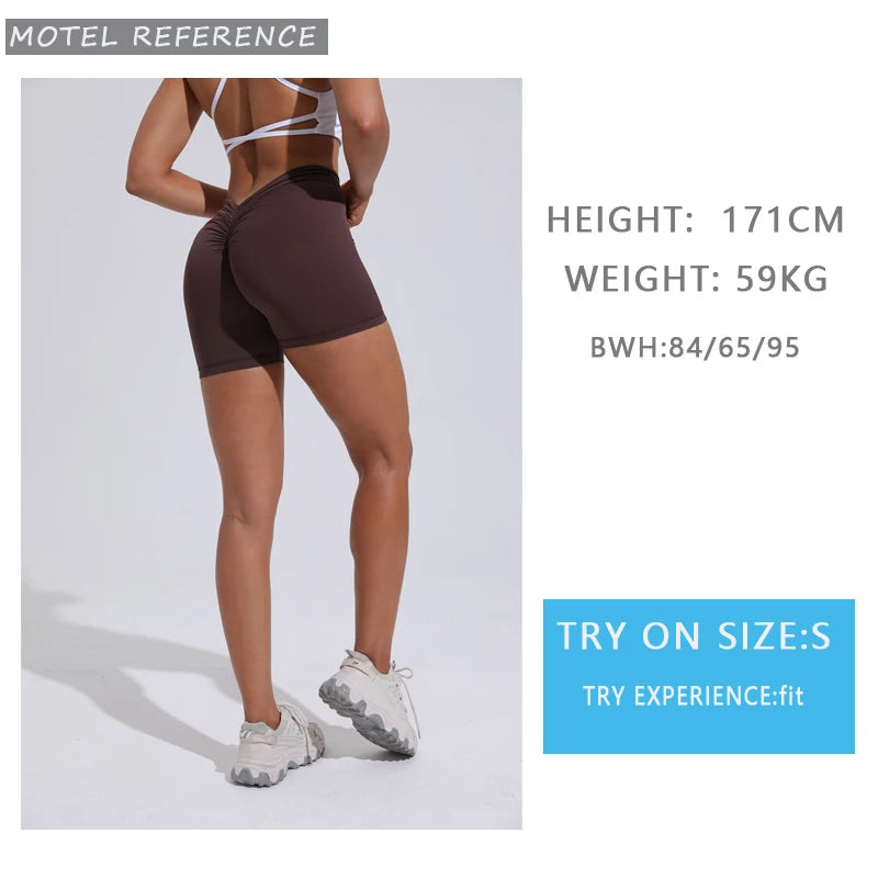 V-Back shorts High waist yoga women's training sports fitness pants Activewear Short - The Clothing Company Sydney