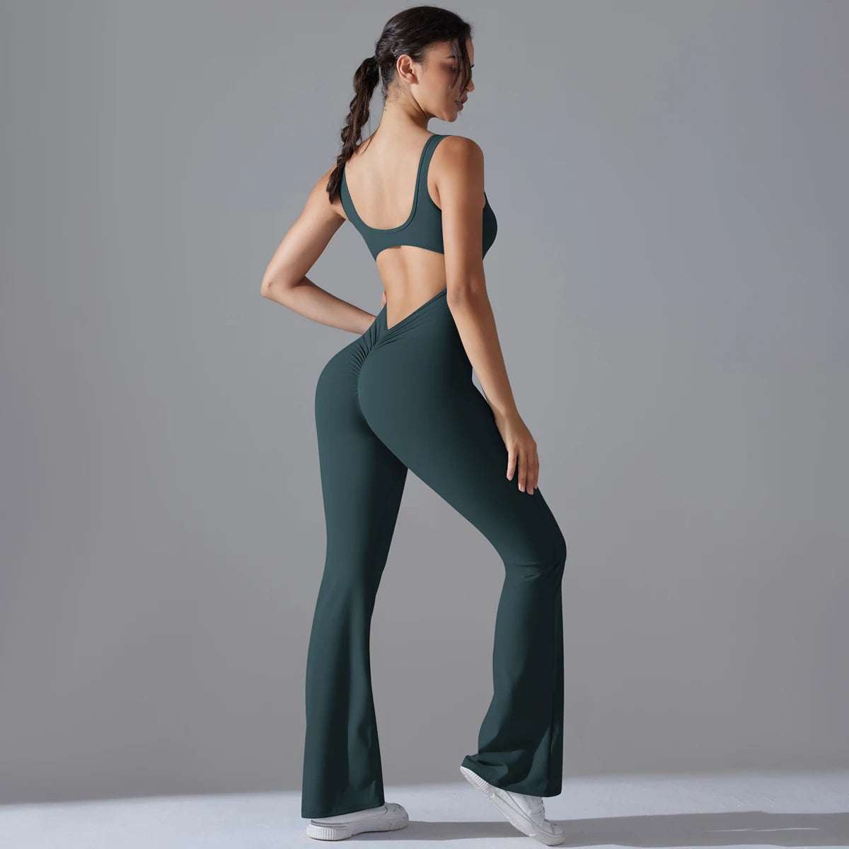 V Back Jumpsuit Gym Set Women Training Yoga Suit Sportswear Sports Fitness Rompers Stretch Workout Bodysuits The Clothing Company Sydney