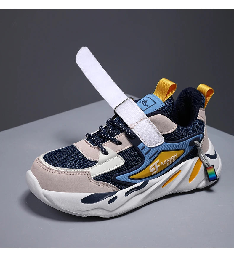 Boys’ Breathable Mesh Sneakers – Non-Slip Lightweight Kids Sports Shoes with Hook & Loop Closure (Ages 7–13) The Clothing Company Sydney