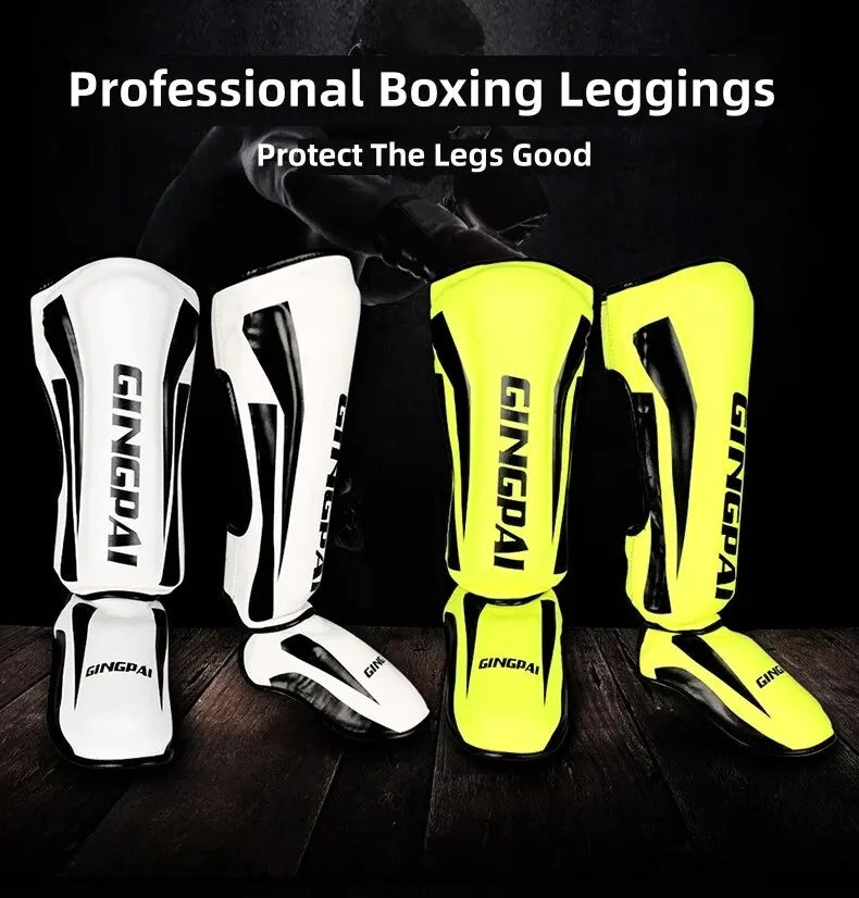 Boxing Shin Guards PU Leather Protect Leggings Equipment Martial Art Muay Thai Leg Taekwondo Feet Ankle Karate Protector The Clothing Company Sydney