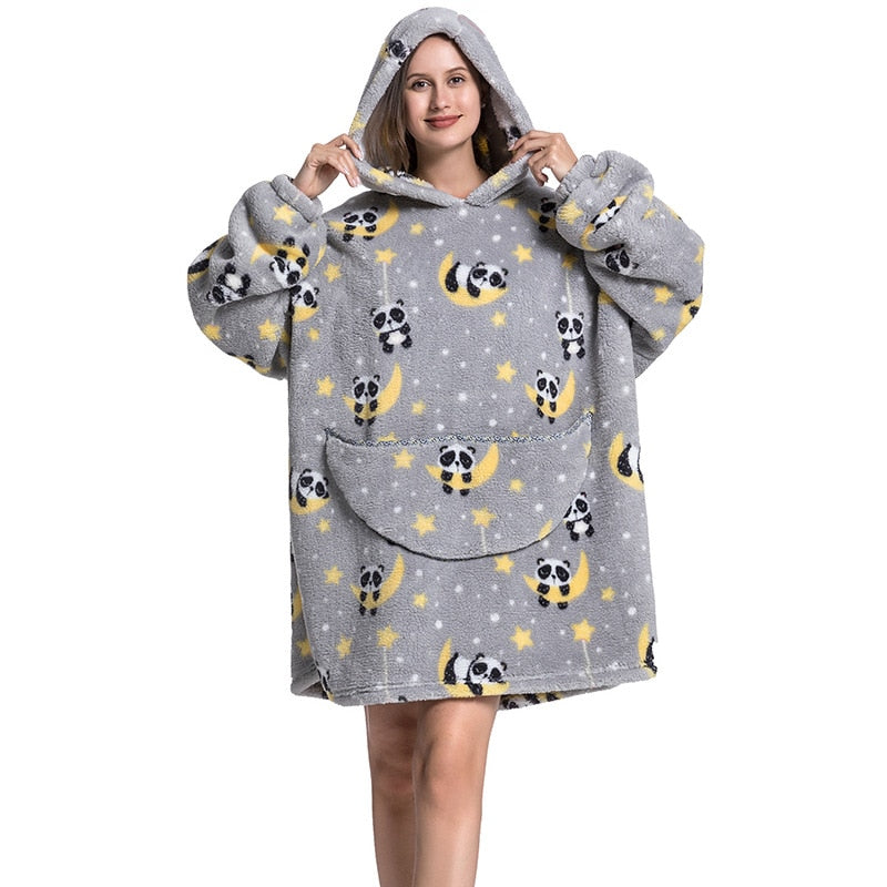 25 Style Cartoon Oversized Hoodie Sweatshirt Women Printed Wearable Blankets Fleece Warm Kids Sleepwear Lazy Giant Hooded Blanket The Clothing Company Sydney