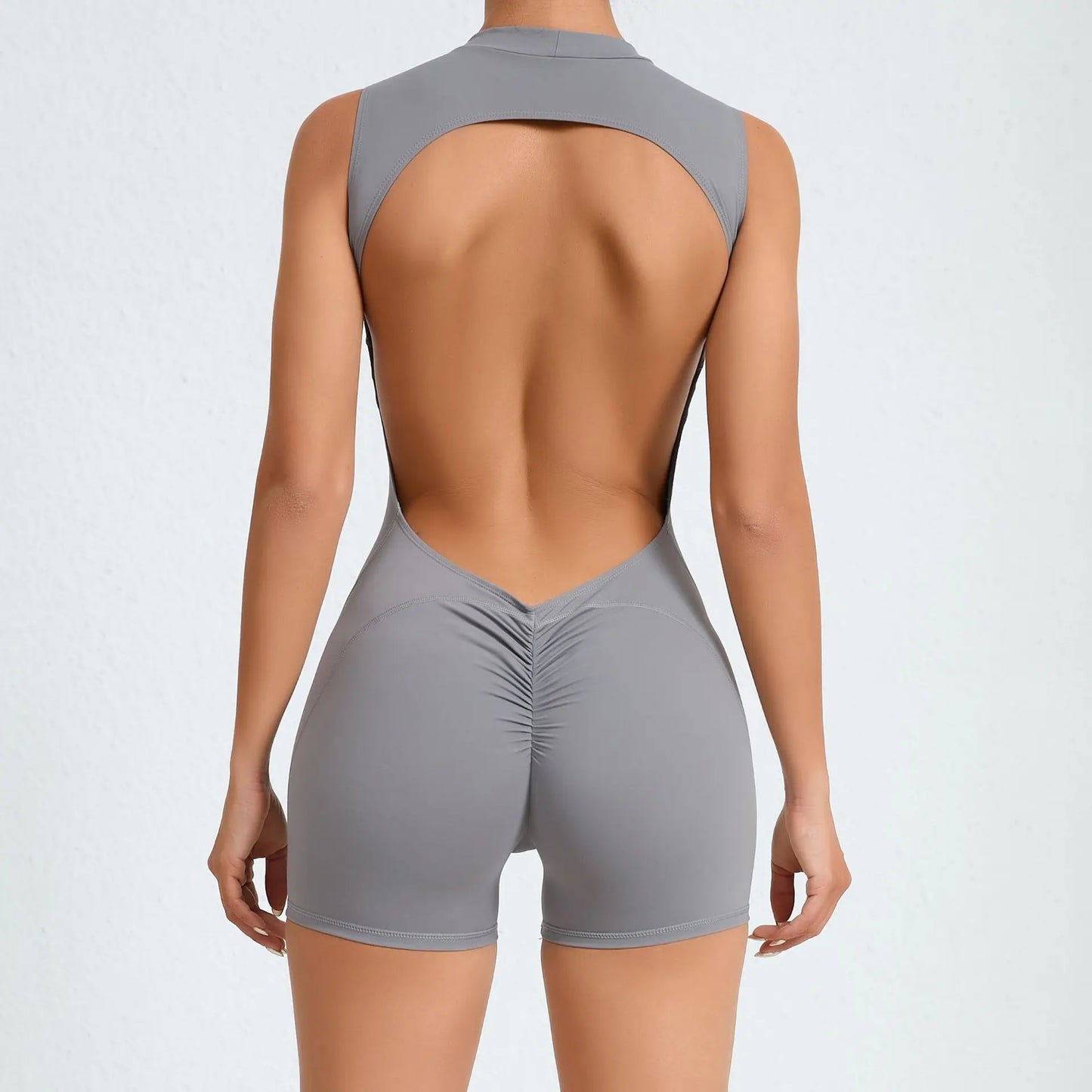 Hollow Backless Gym Bodycon Short Jumpsuit Playsuit Women One Piece Sport Outfit Yoga Romper Fitness Gear - The Clothing Company Sydney