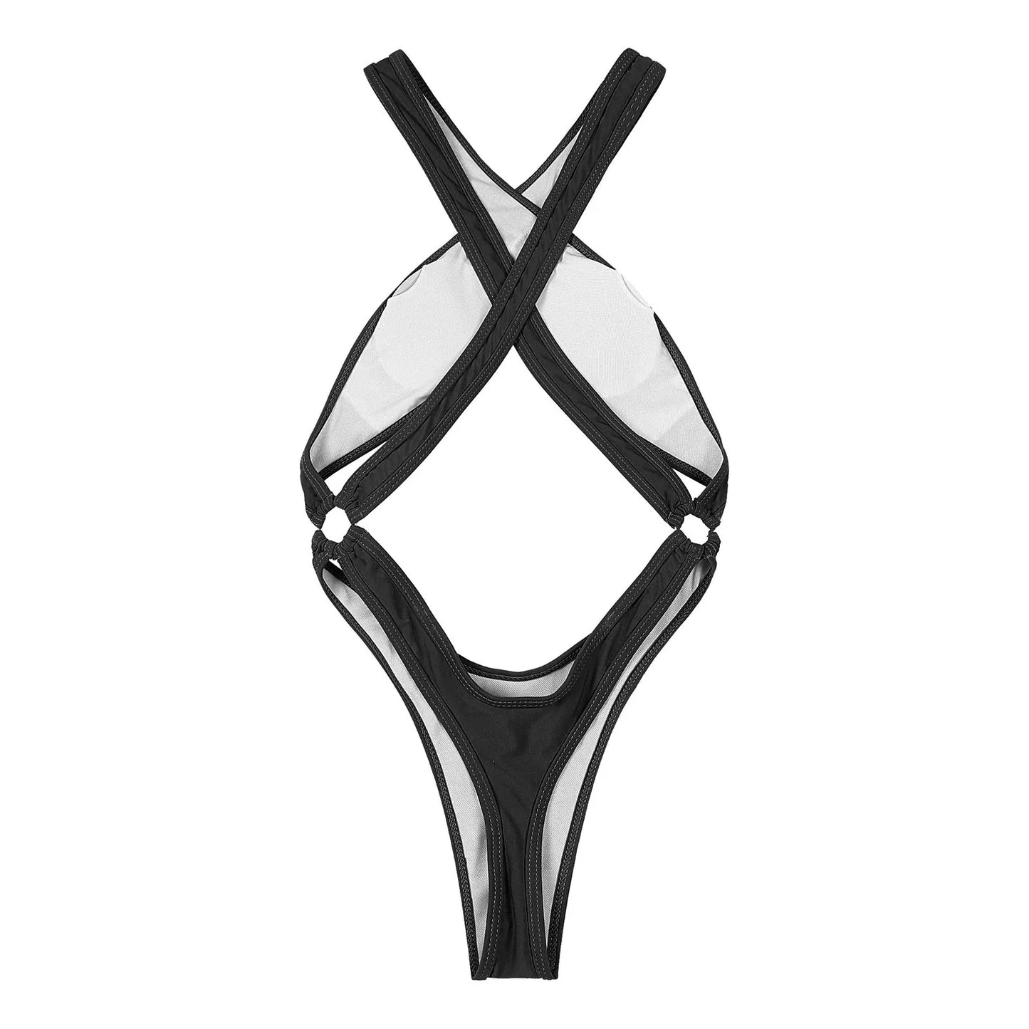 One Piece Womens Bodysuit High Cut Tight Monokini Summer Swimsuit Party Romper Swimwear - The Clothing Company Sydney