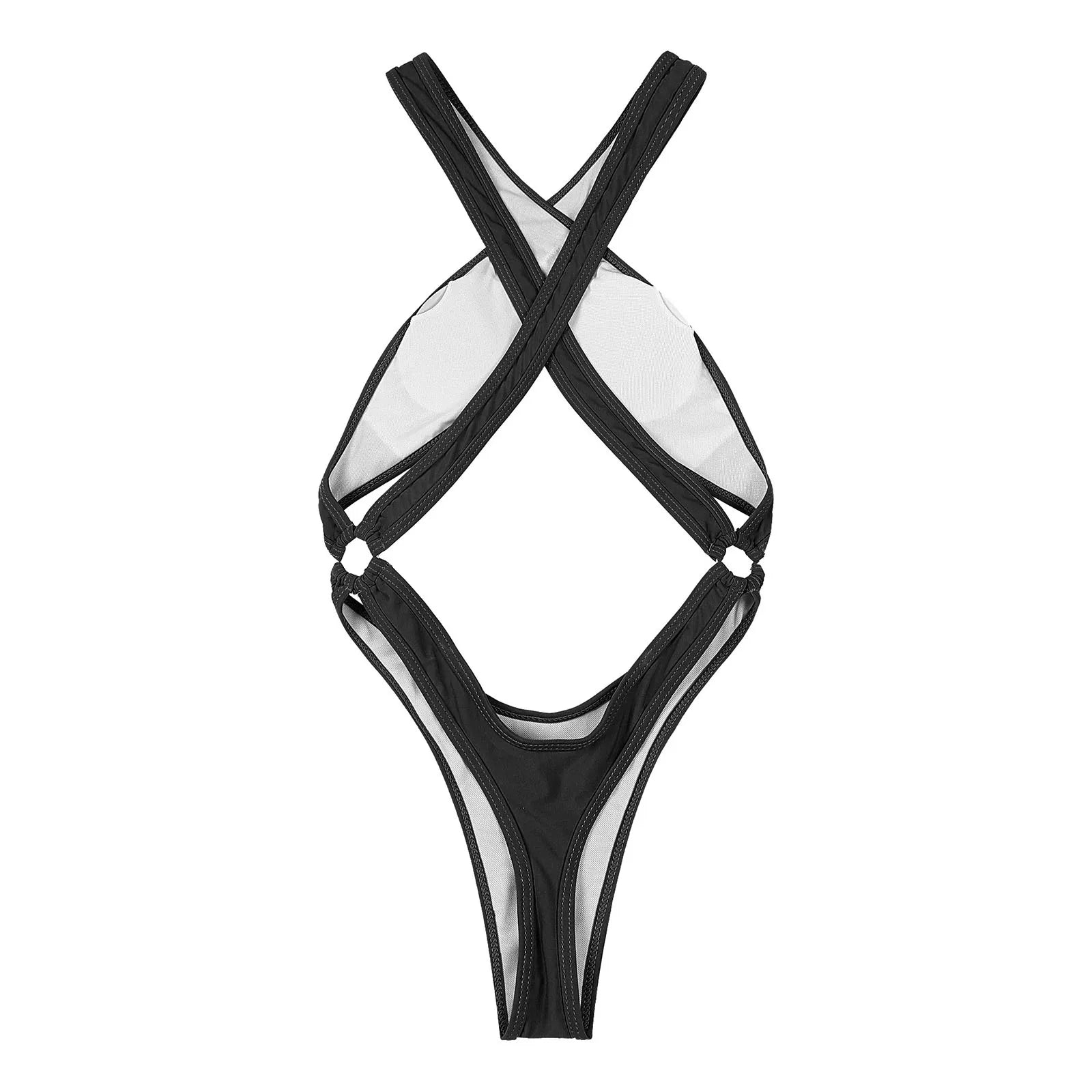 One Piece Womens Bodysuit High Cut Tight Monokini Summer Swimsuit Party Romper Swimwear - The Clothing Company Sydney