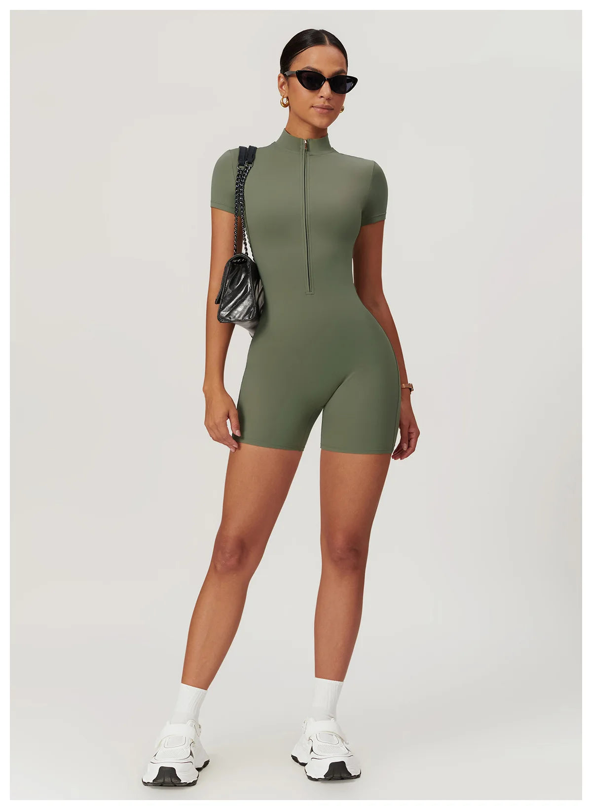 One Piece Jumpsuit Summer Short Sleeve Zipper Sports Wear Gym Fitness Bodysuits Women Dance Running Workout Clothes Yoga Suit The Clothing Company Sydney