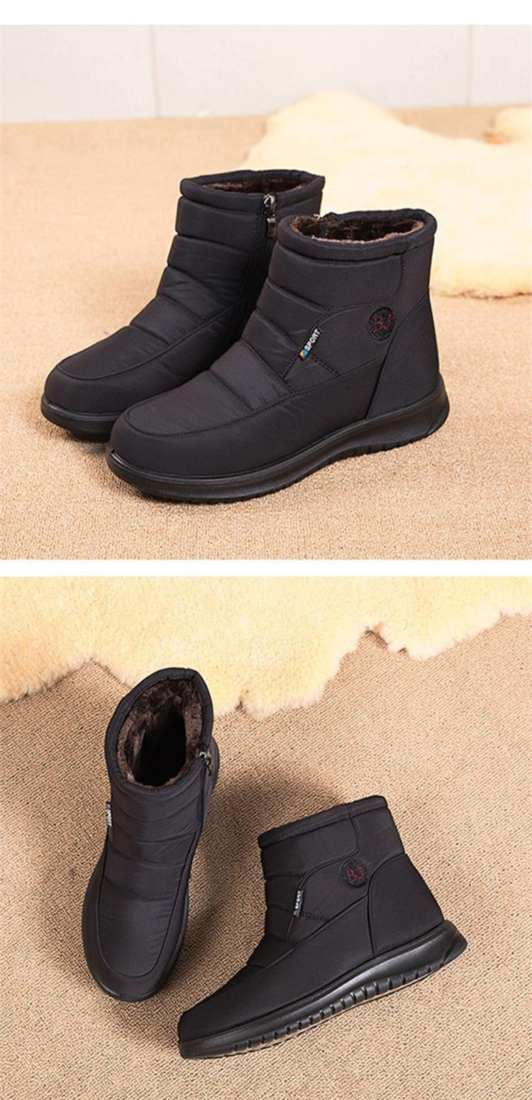 Women Boots Snow Fur Shoes zipper Platform Boots For Women's Girls Soft Ankle Boots Waterproof Plush Winter Shoes The Clothing Company Sydney