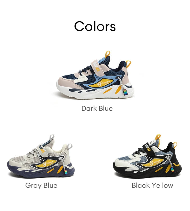 Boys’ Breathable Mesh Sneakers – Non-Slip Lightweight Kids Sports Shoes with Hook & Loop Closure (Ages 7–13) The Clothing Company Sydney