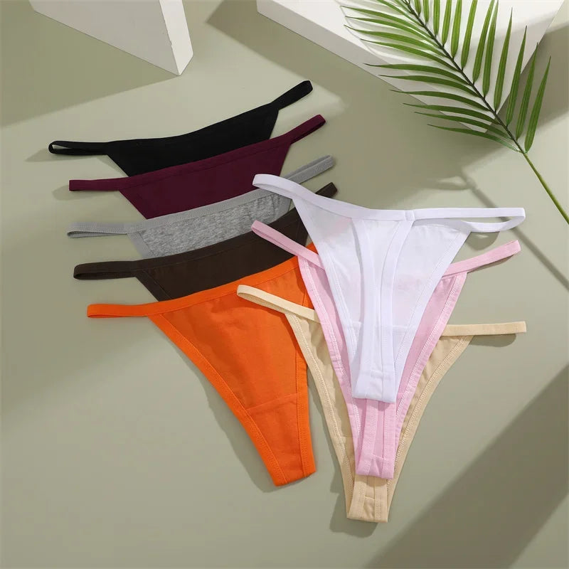 5 Pack Women's Cotton Panties Underwear Low Waist G-String Thongs Breathable Lingerie Set The Clothing Company Sydney