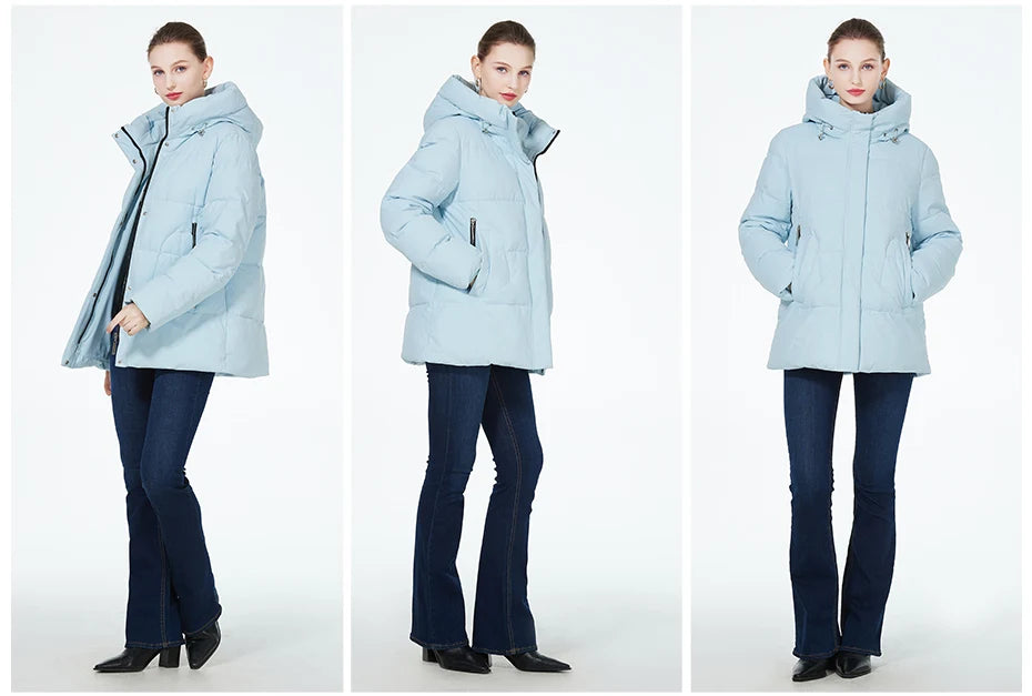 Women's Winter Jacket Warm Thicken Short Outwear Windproof Coat Long Sleeve Zipper Parka with Hood The Clothing Company Sydney