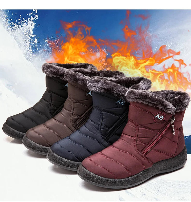 Women's Winter Ankle Boots Snow Low Heels Winter Footwear The Clothing Company Sydney