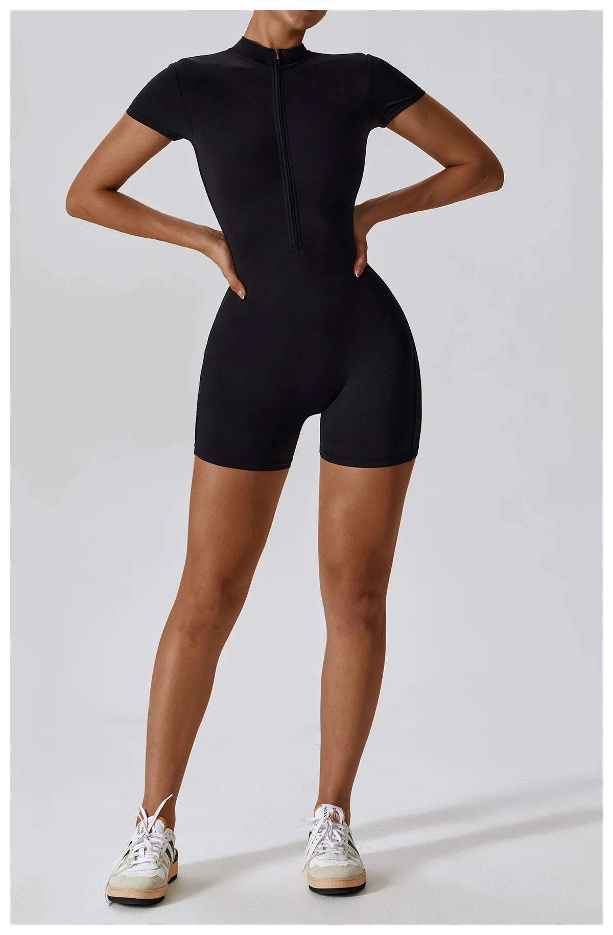 One Piece Jumpsuit Summer Short Sleeve Zipper Sports Wear Gym Fitness Bodysuits Women Dance Running Workout Clothes Yoga Suit The Clothing Company Sydney