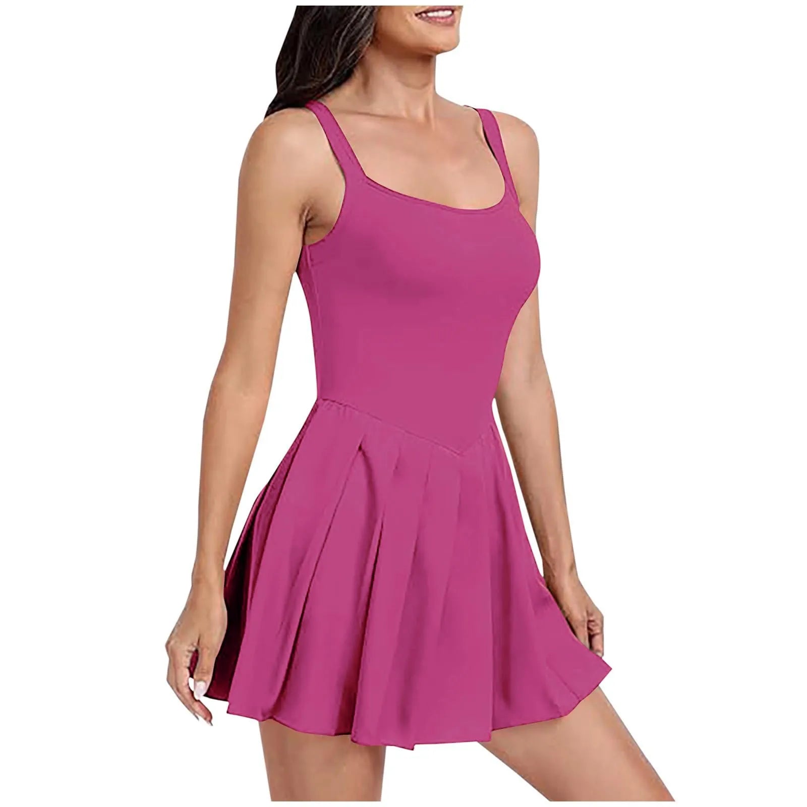 Women'S Fashionable Sleeveless Casual Sports Short Strap Dress Elegant Dress - The Clothing Company Sydney