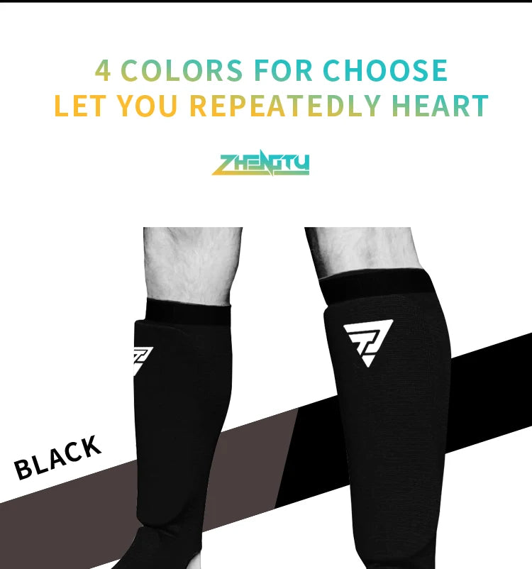 Adult Kids Cotton Boxing Shin Guards MMA Instep Ankle Protector Foot Protection Kickboxing Pad Muaythai Training Leg Support Protectors The Clothing Company Sydney
