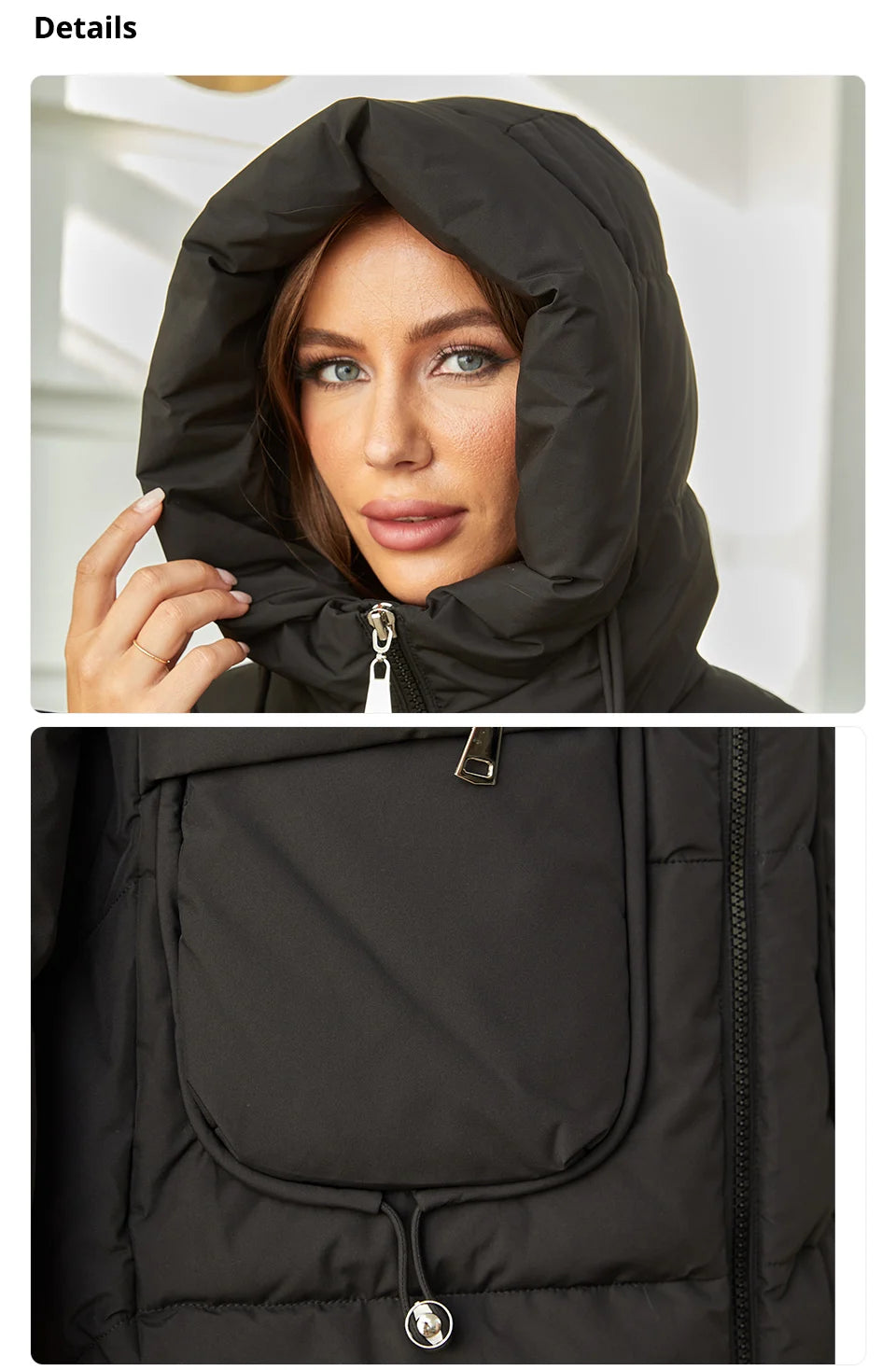 Hooded Parkas Women's Plus Size Casual Hooded Pocket Women Down Jacket Coat Outwear - The Clothing Company Sydney