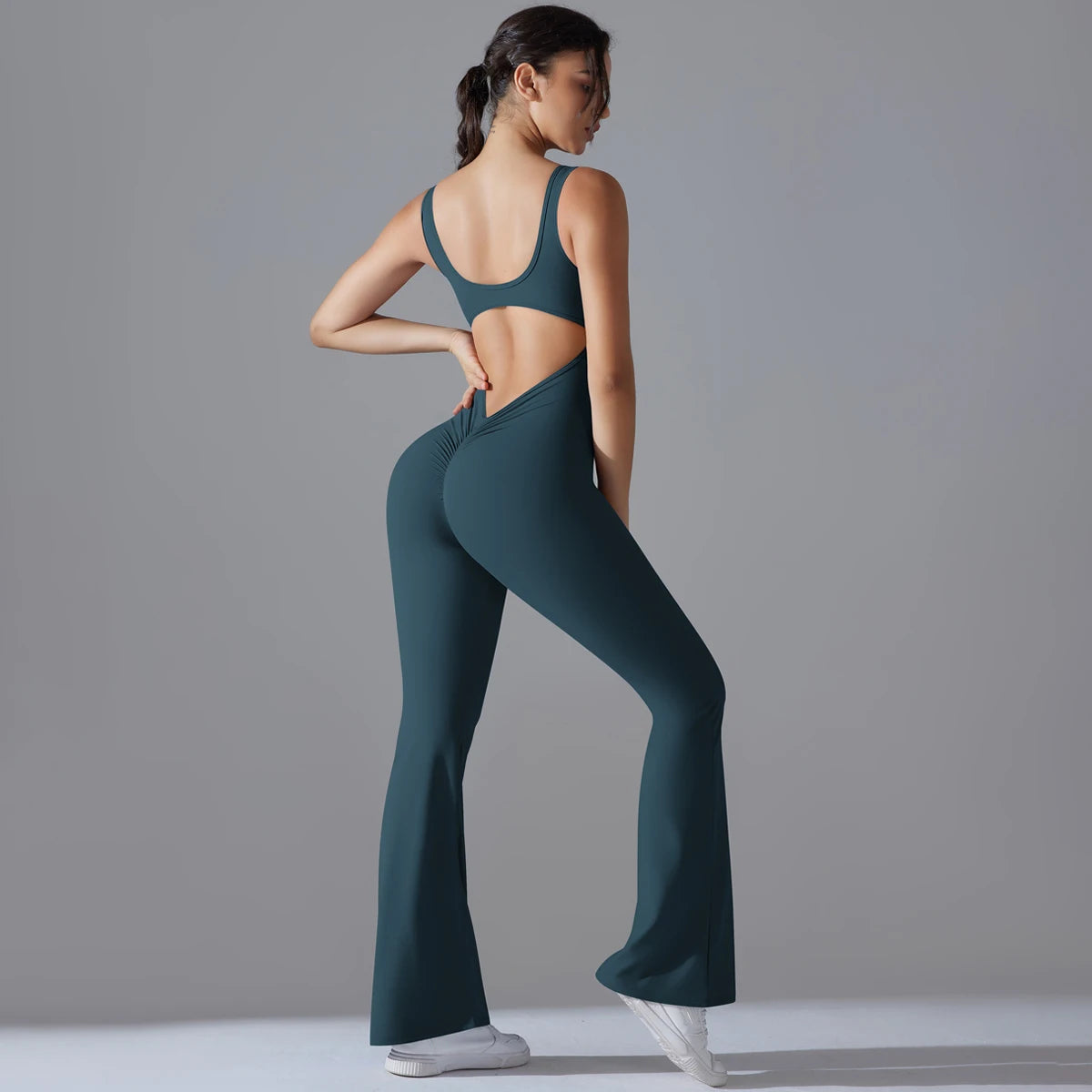 V Back Jumpsuit Gym Set Women Training Yoga Suit Sportswear Sports Fitness Rompers Stretch Workout Bodysuits The Clothing Company Sydney