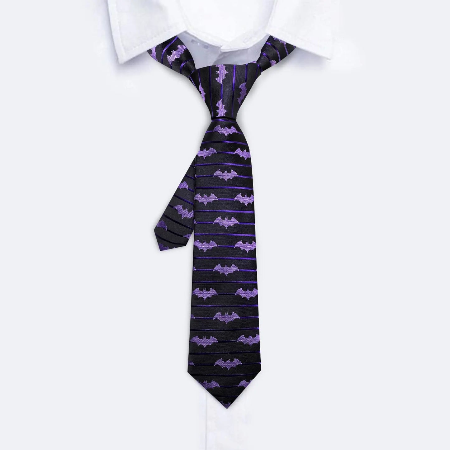Silk Tie For Men Novelty Animal Black Stripe Necktie Pocket Square Cufflinks Set Wedding Party Outfit Set - The Clothing Company Sydney