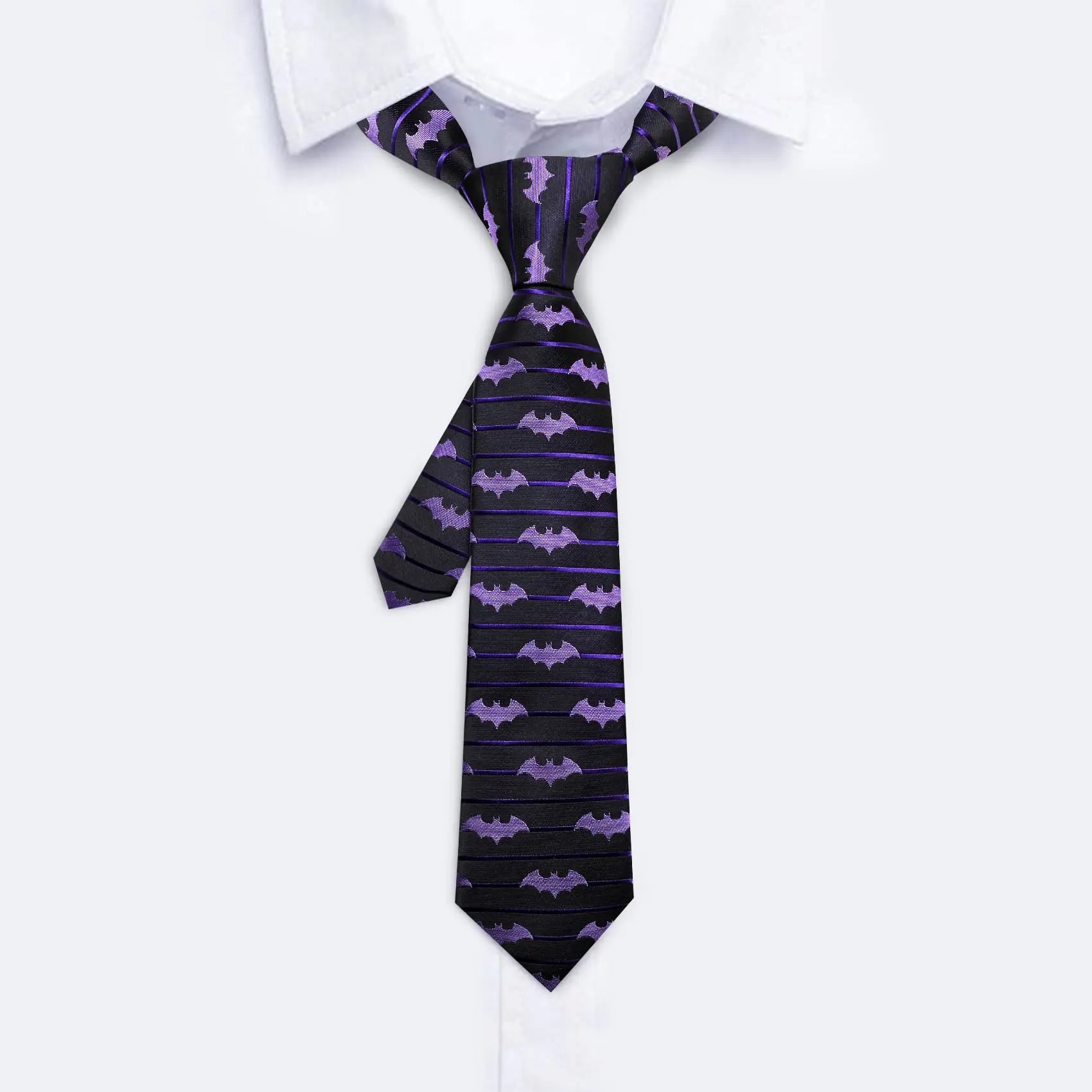 Silk Tie For Men Novelty Animal Black Stripe Necktie Pocket Square Cufflinks Set Wedding Party Outfit Set - The Clothing Company Sydney