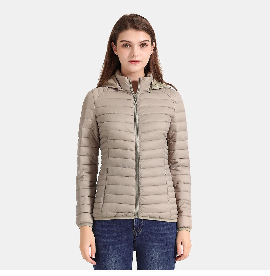 Winter Parka Ultralight Padded Puffer Jacket For Women's Coat With Hood Outdoor Warm Lightweight Outwear With Storage Bag The Clothing Company Sydney