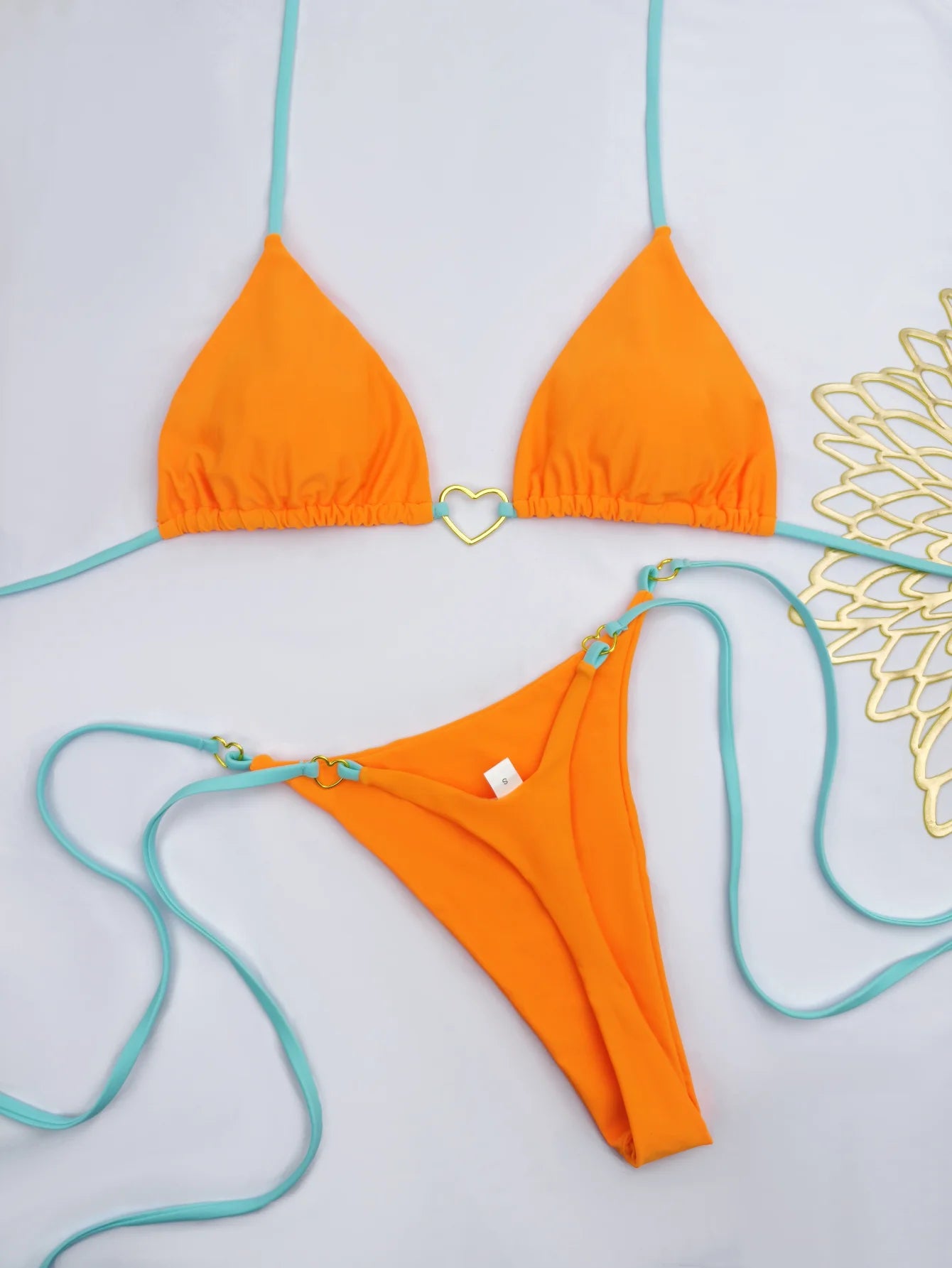 Women's White Bikini Low Waist Lace-up Swimsuit Two-piece Set Swimwear - The Clothing Company Sydney