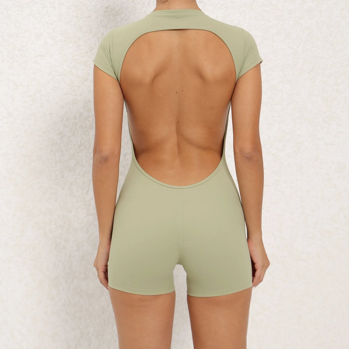 Backless Jumpsuit Gym Workout Yoga Women's Dance Fitness One Piece Sports Jumpsuit With Pads Playsuit - The Clothing Company Sydney
