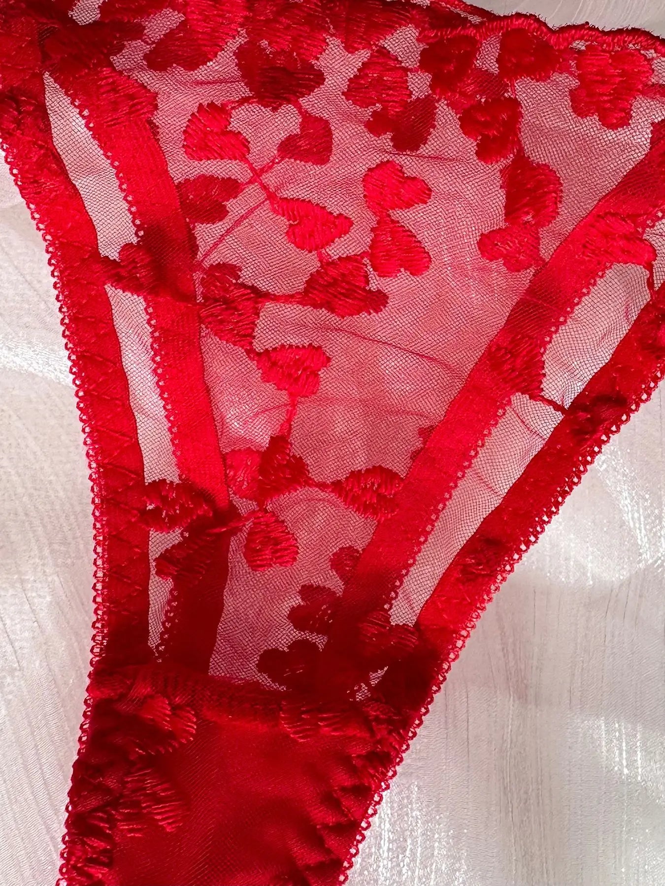Heart Shaped Embroidery 2 Piece Lace Lineries Outfit Set - The Clothing Company Sydney