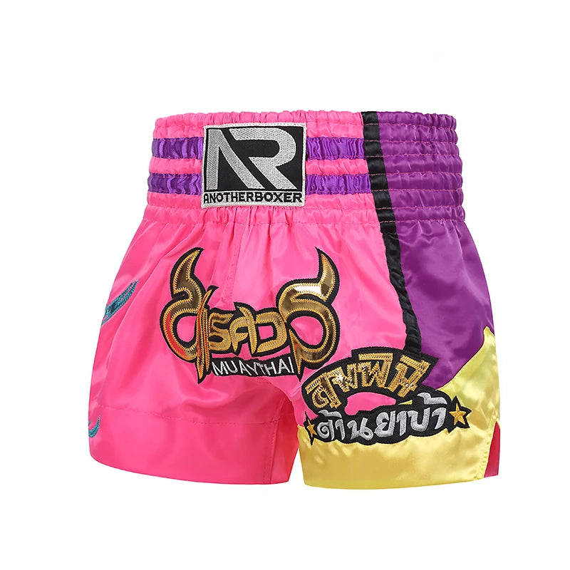 Muay Thai Shorts Embroidery Boxing Shorts Women's Men's Kids Kickboxing Fight Shorts Free Combat Grappling Martial Arts Clothing - The Clothing Company Sydney