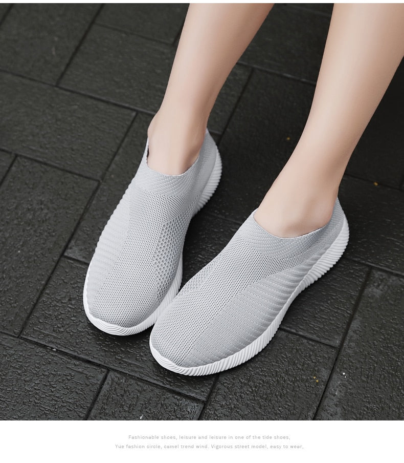 Women's Vulcanized Shoes Slip On Flats Shoes Female Loafers Walking Breathable Sneakers Trainers Ladies Shoes The Clothing Company Sydney