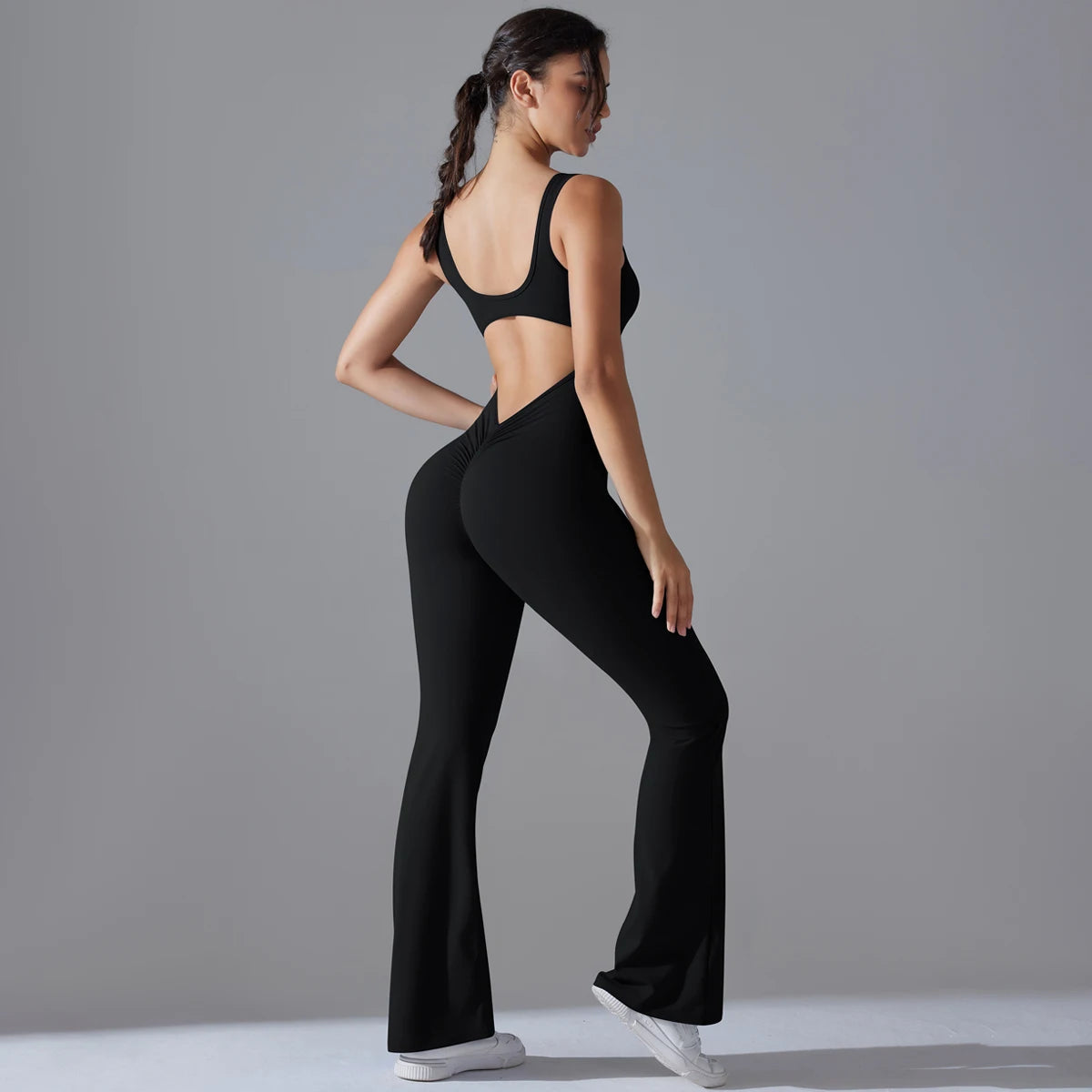 V Back Jumpsuit Gym Set Women Training Yoga Suit Sportswear Sports Fitness Rompers Stretch Workout Bodysuits The Clothing Company Sydney