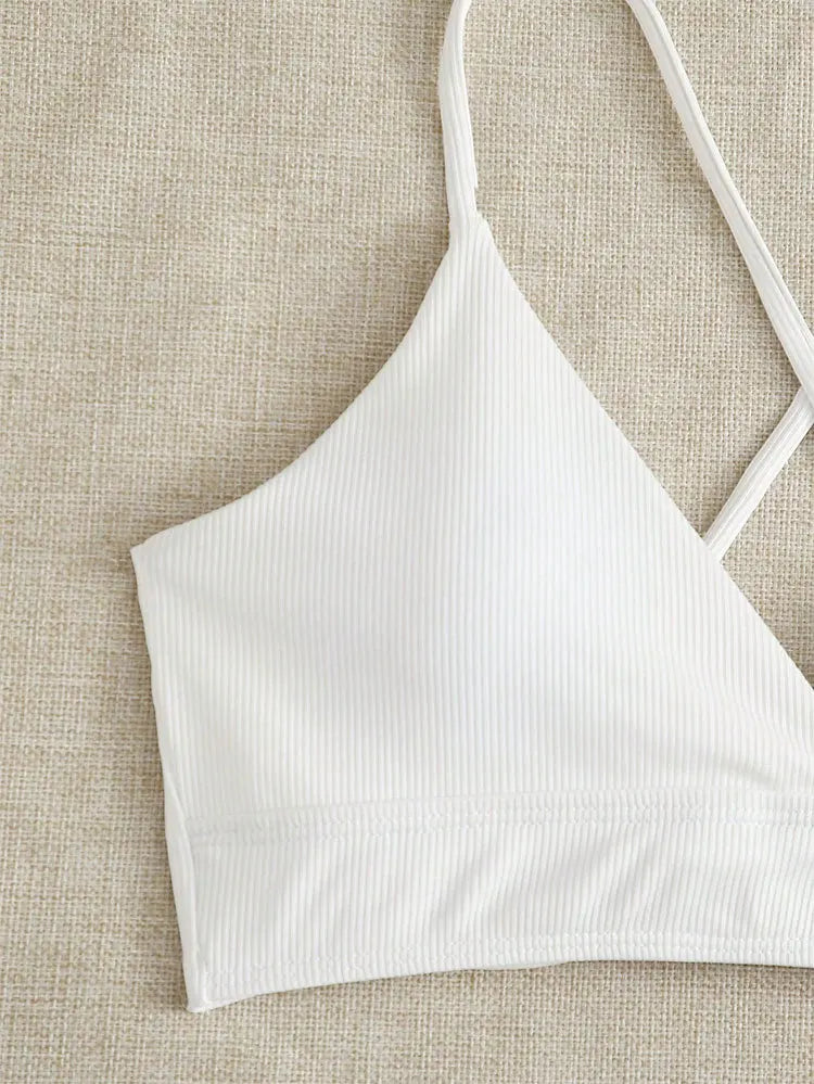 V-Neck Split Bikini Set for Women Swimsuit Lace Up Triangular Beach Swimwear Bathing Suit The Clothing Company Sydney