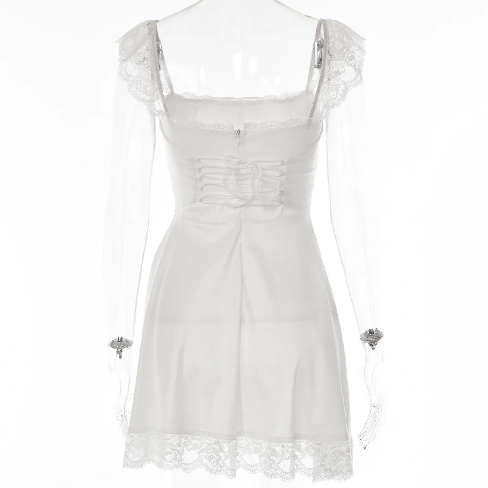 Women's Fashion Long Lace Dress Summer Elegant Strap Beach Party Dress Open Back Strap Sleeveless Dress The Clothing Company Sydney