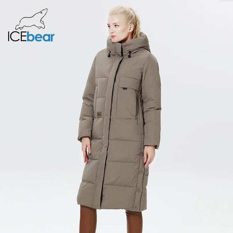 Women's Outwear Parka Super Long Warm And Windproof Zipper Cotton Coat Winter Jackets - The Clothing Company Sydney