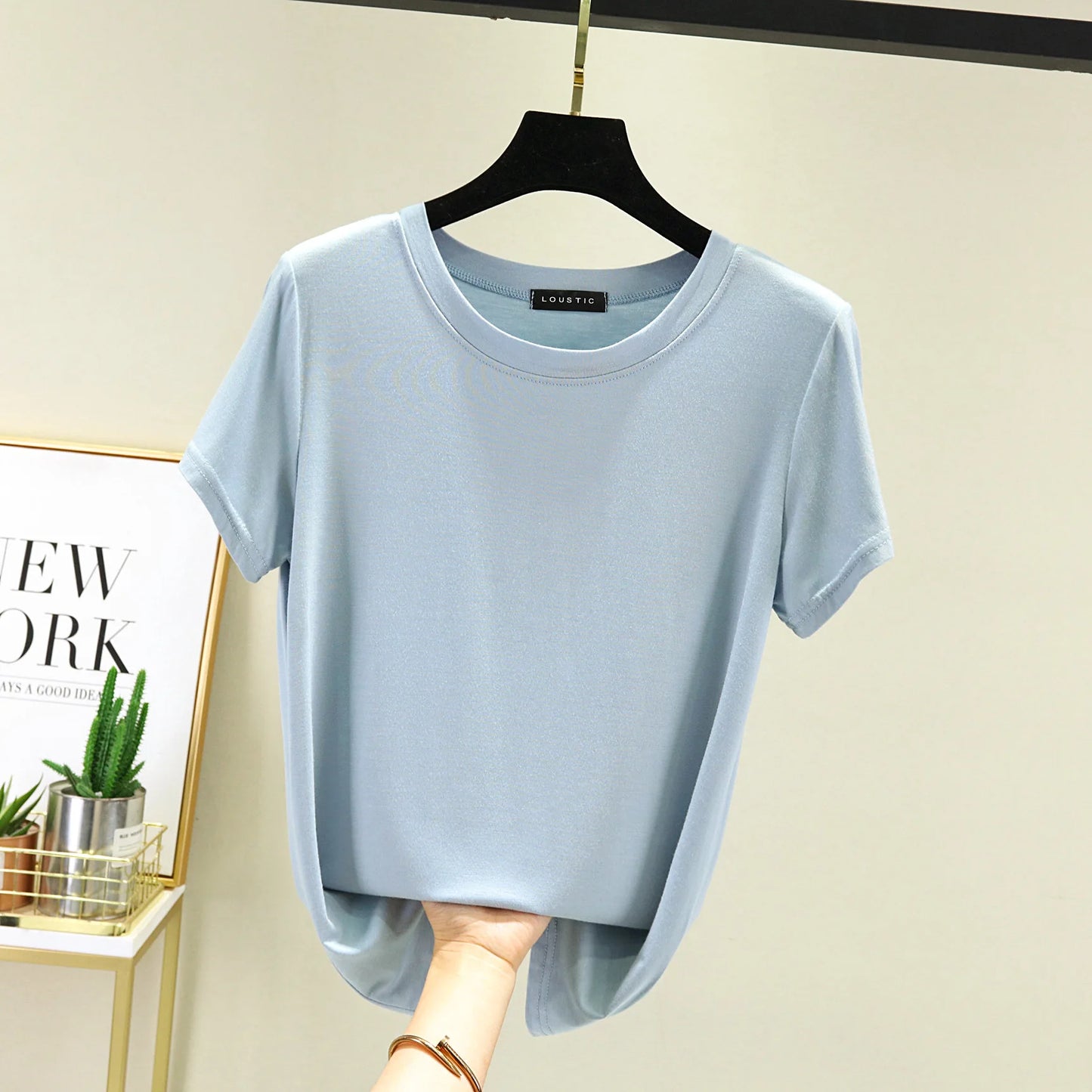 Modal O-Neck T-shirt Short sleeve Women's Summer Casual Basic T shirt Loose Tee Tops The Clothing Company Sydney