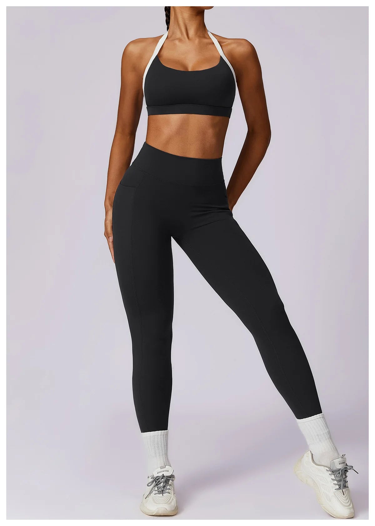 2 Piece Womens Tracksuit Yoga Set Workout Sportswear Gym Clothing Fitness Long Sleeve Crop Top High Waist Leggings Sports Suits - The Clothing Company Sydney