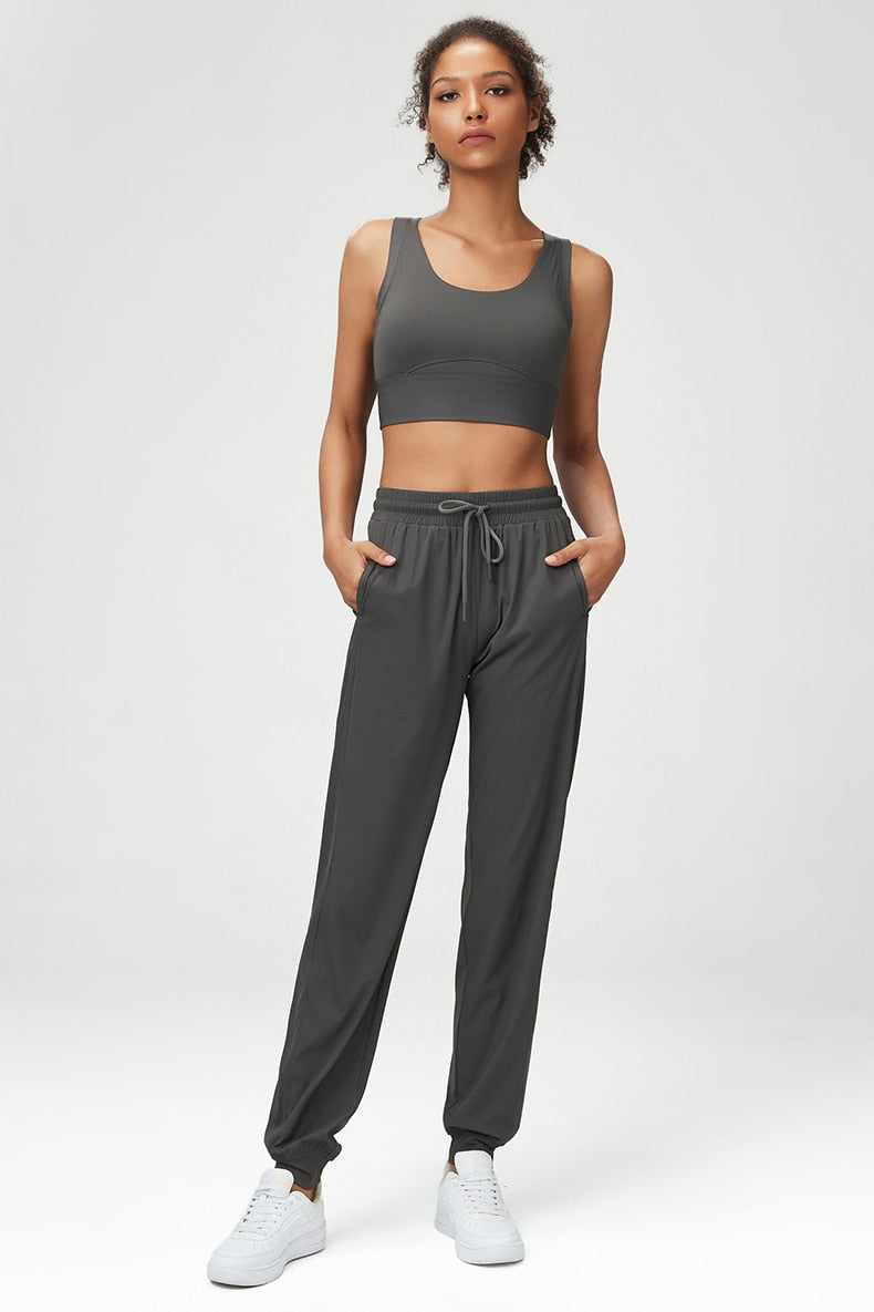 Two Piece Workout Yoga Suit Women Solid Color Breathable Running Sportswear SBra Joggers Pants Athletic Wear Gym Clothes The Clothing Company Sydney