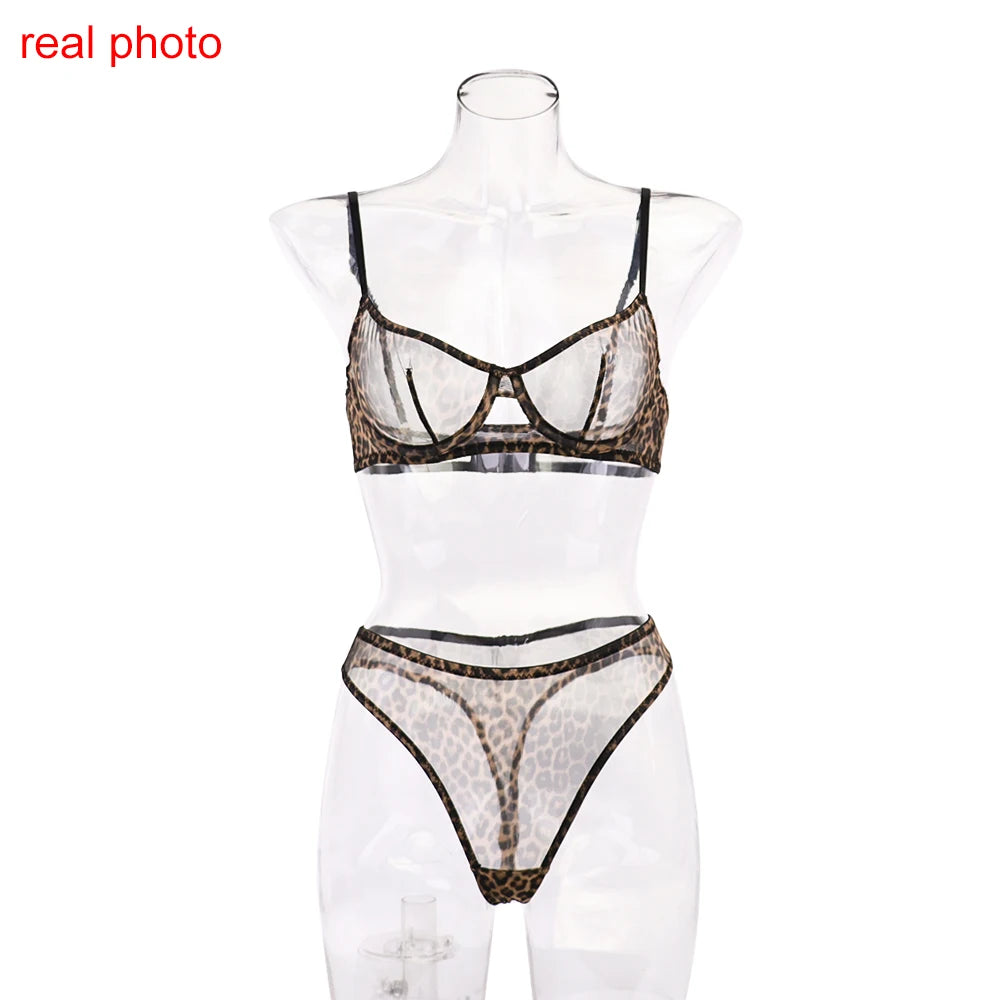 Seamless Bra Set See Through Lingerie Outfit Fine Lace Underwear Intimate 2 Piece Set - The Clothing Company Sydney