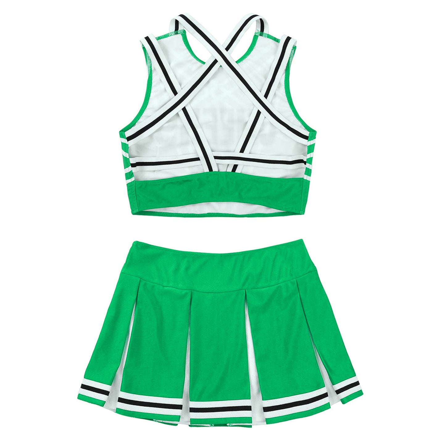 Women's Cheerleading Uniform Set Sleeveless Crop Top with Mini Pleated Skirt Cosplay Sports Stage Outfits - The Clothing Company Sydney