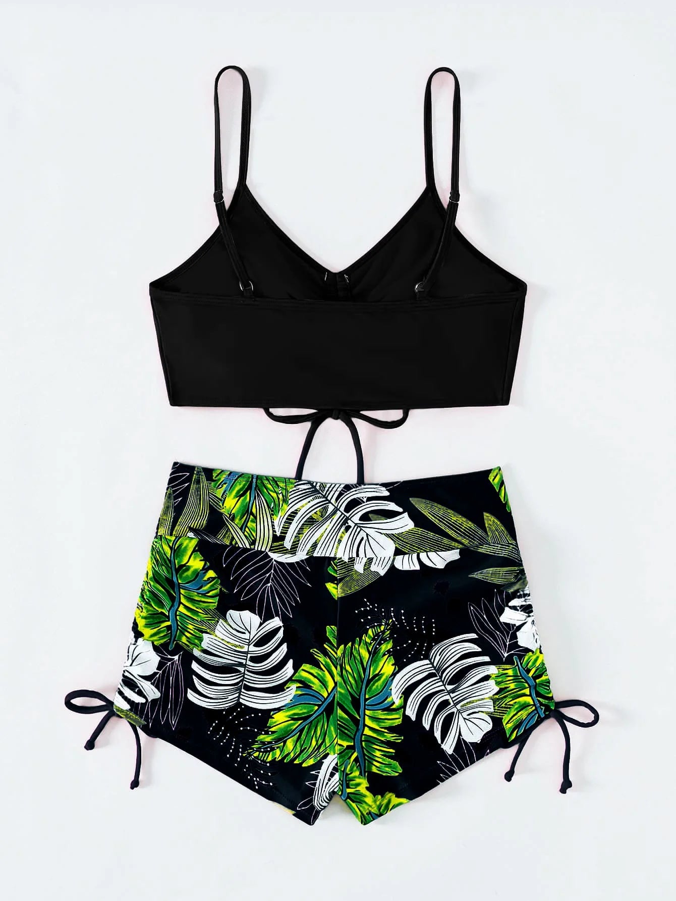 2 Piece Drawstring Front Shorts Bikinis High Waist Swimsuit Women Swimwear Bathers Bathing Swimming Swim Suit Beachwear - The Clothing Company Sydney