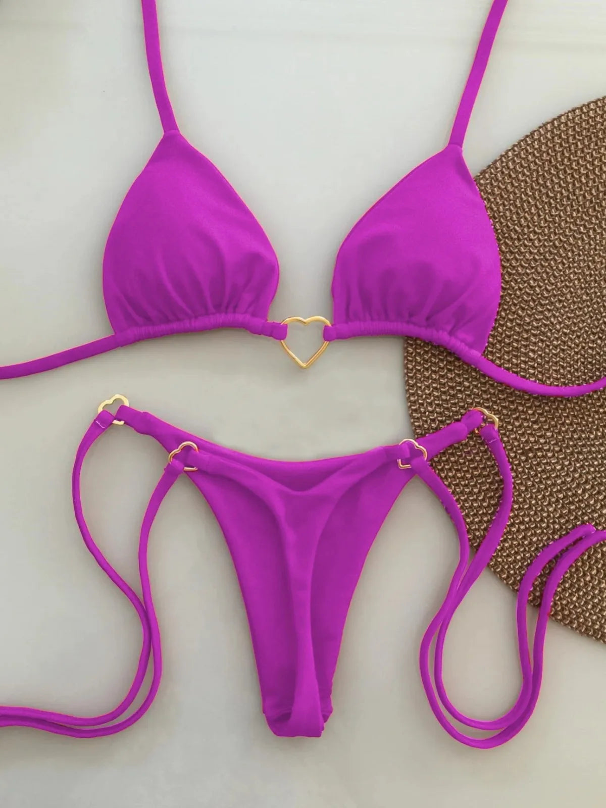 Women's White Bikini Low Waist Lace-up Swimsuit Two-piece Set Swimwear - The Clothing Company Sydney