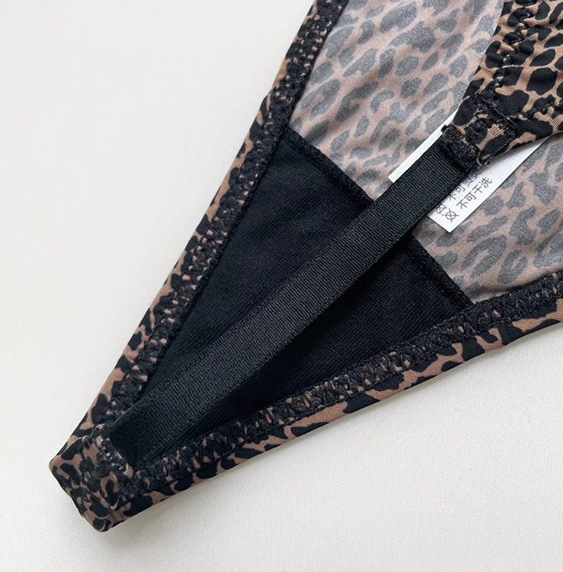 5 Pack Ice Silk Low Waist G String Leopard Flower Panties Briefs Thong T-back Underwear Lingerie - The Clothing Company Sydney