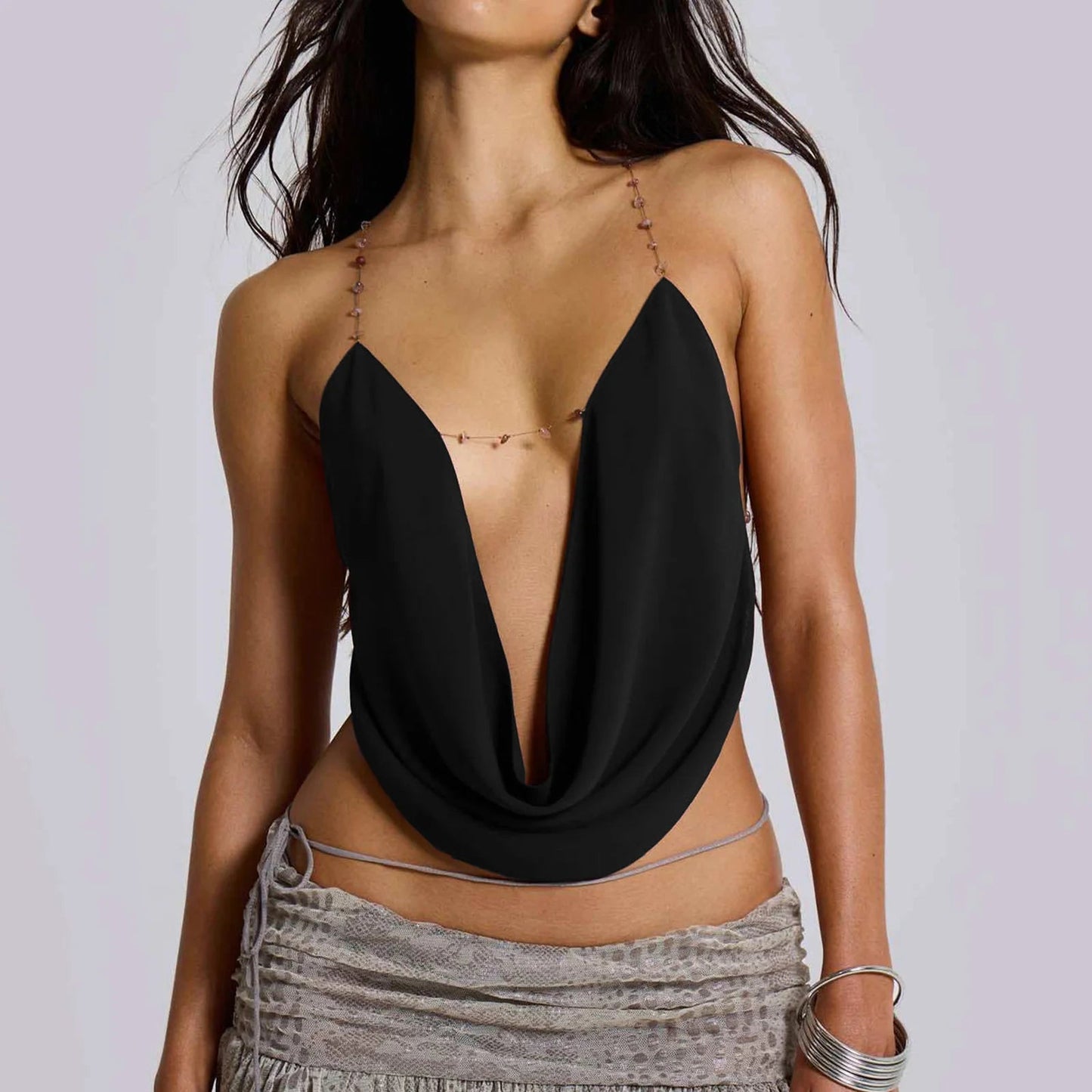 Women Y2k Camisole Deep V Neck Tank Tops Outfits Crop Top Spaghetti Straps Camis Vacation Blouses Outfit The Clothing Company Sydney