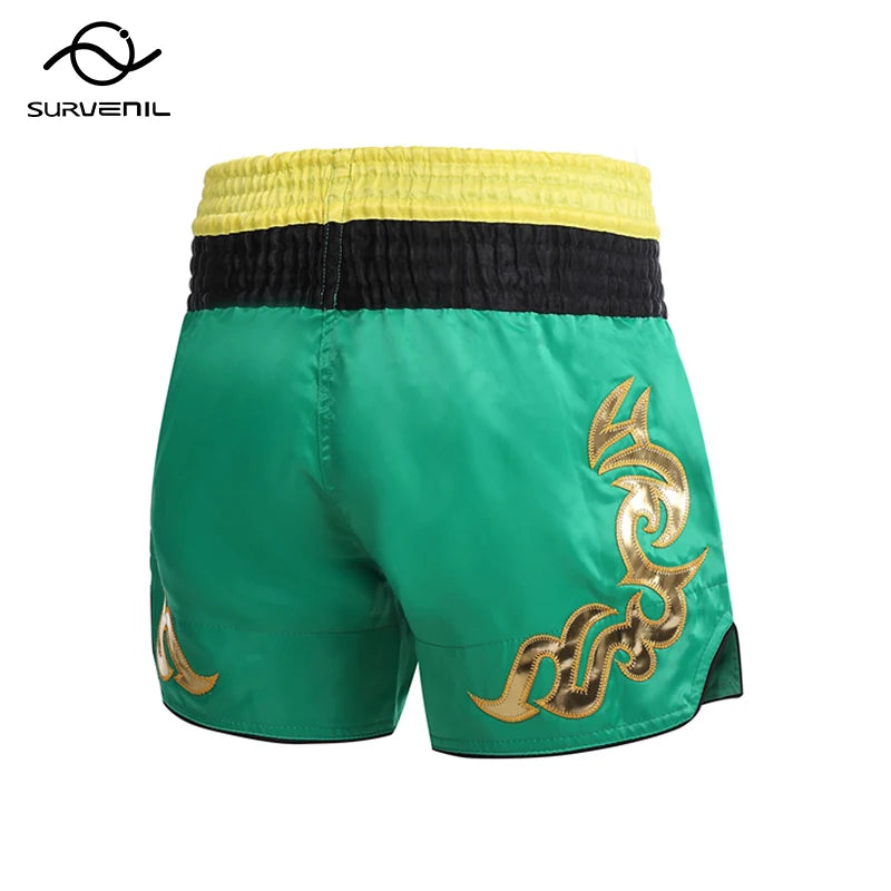 Muay Thai Shorts Embroidery Boxing Shorts Women's Men's Kids Kickboxing Fight Shorts Free Combat Grappling Martial Arts Clothing - The Clothing Company Sydney
