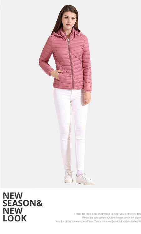 Winter Parka Ultralight Padded Puffer Jacket For Women's Coat With Hood Outdoor Warm Lightweight Outwear With Storage Bag The Clothing Company Sydney