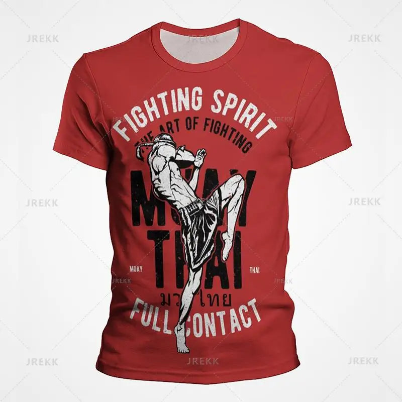 Men Women Kids Muay Thai Gym Graphic Thai Boxing Sports Printed T Shirts Streetwear Short Sleeves Quick Dry Top
