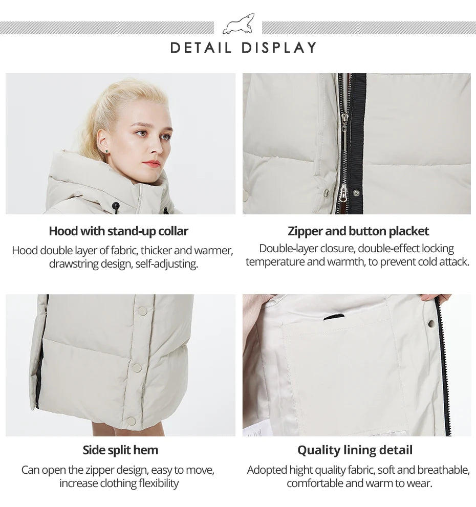 Women's Outwear Parka Super Long Warm And Windproof Zipper Cotton Coat Winter Jackets - The Clothing Company Sydney